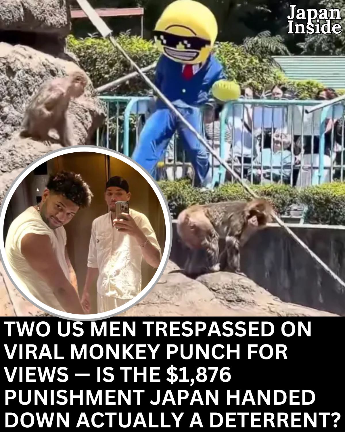 Two U.S. nationals were each fined ¥300,000 after trespassing in 