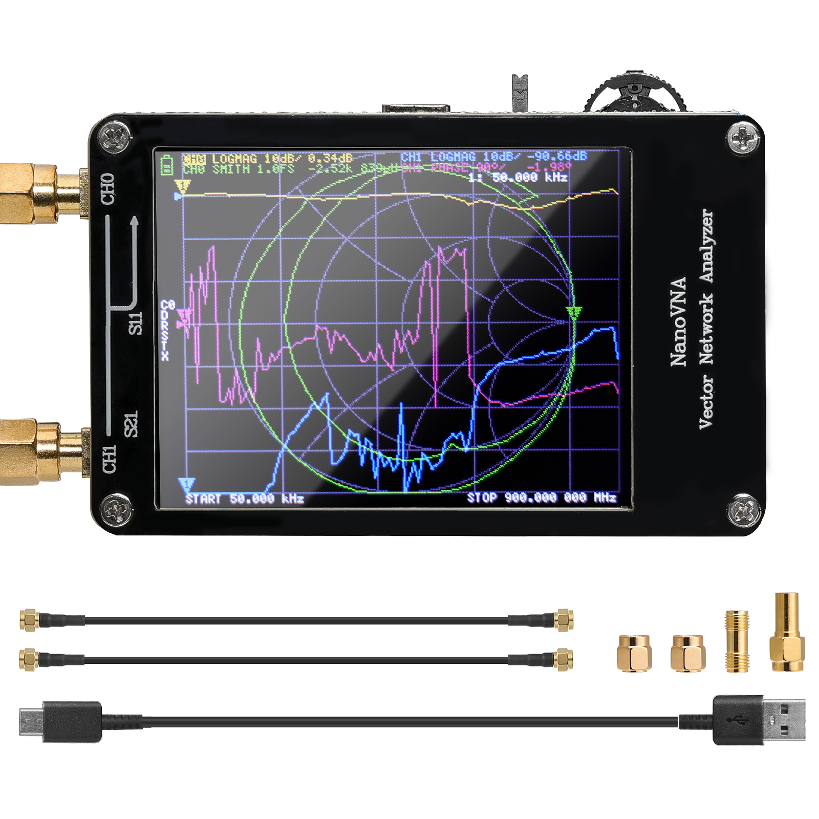 Analyseur De Réseau NanoVNA H4 10 KHz - 1,5 GHz Avec écran Tactile - HF VHF UHF - V4.3