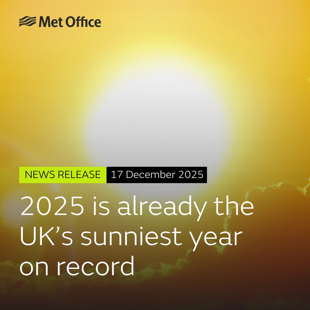 Met Office - ☀️ 2025 is already the UK’s sunniest year on... | Facebook