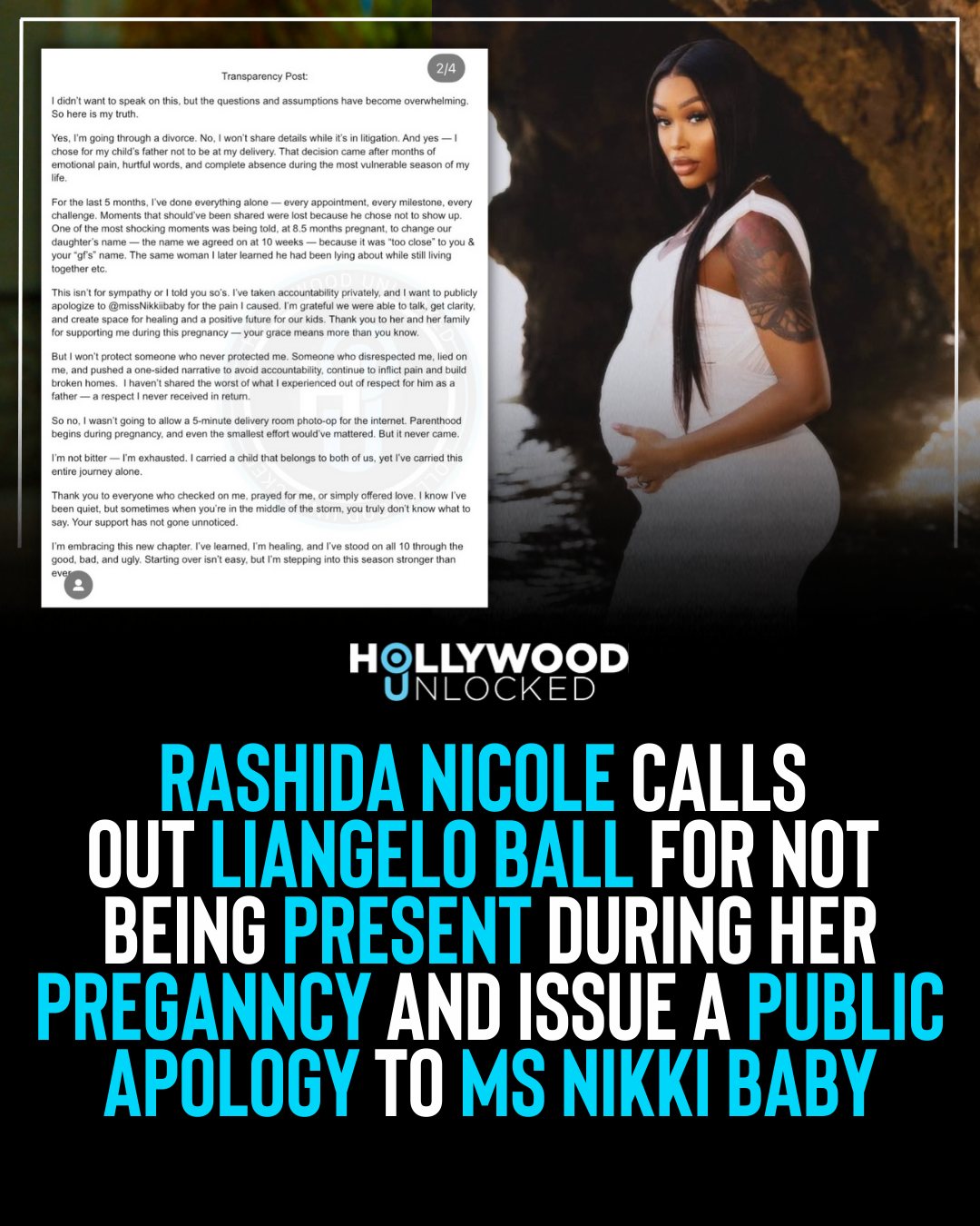 Hollywood - Rashida Nicole shared a transparency post where she ...