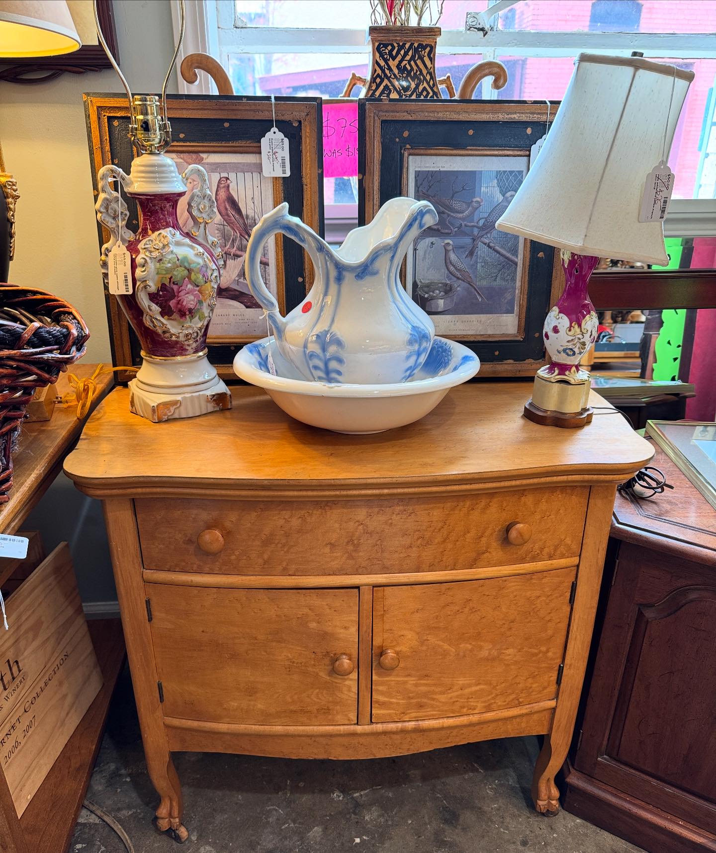 Sanders - Hidden gem in clearance…vintage bird’s eye maple washstand ...