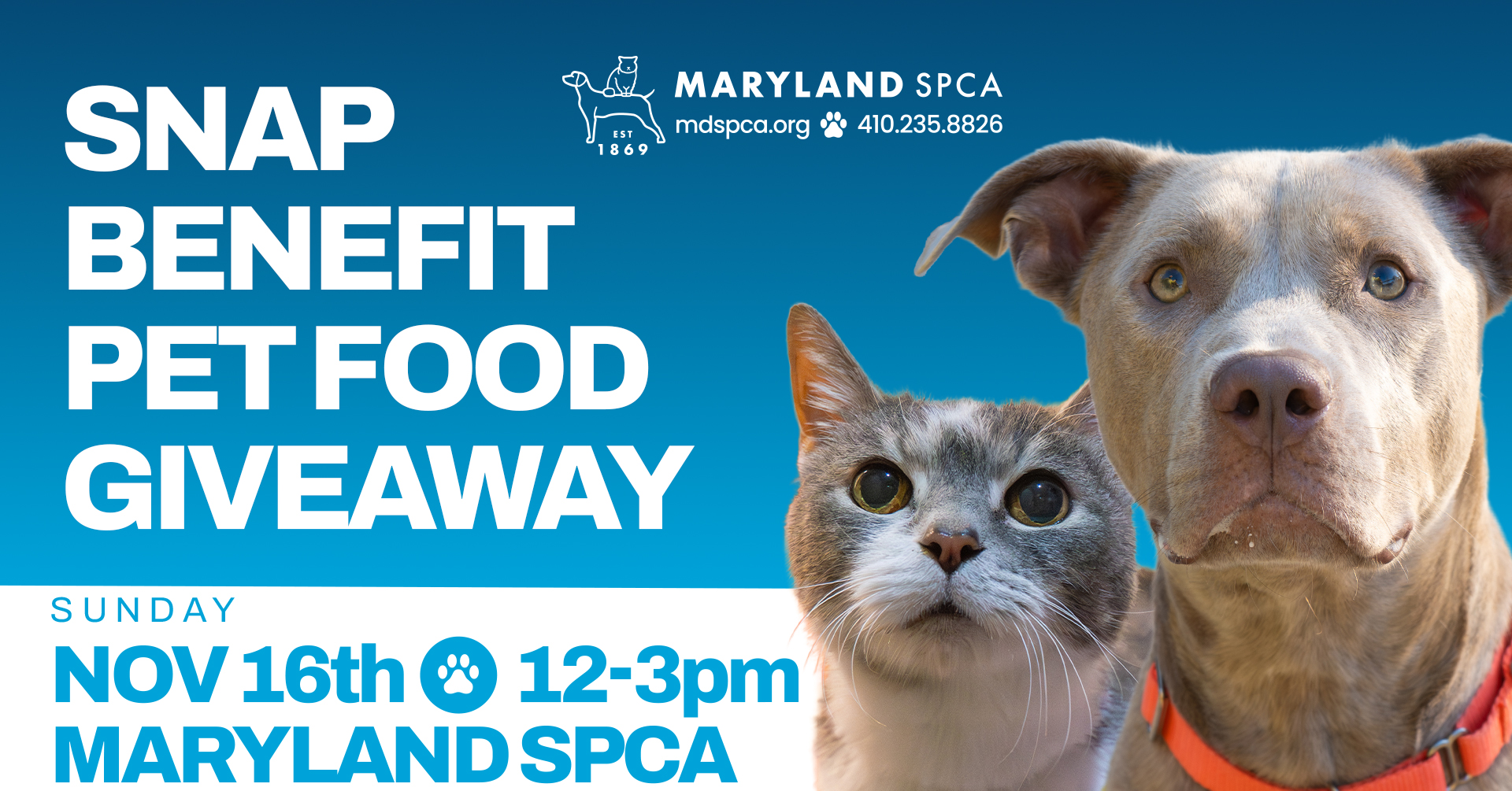 SNAP Benefit Pet Food Giveaway at the Maryland SPCA