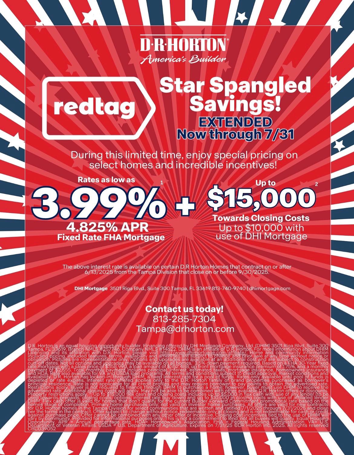 🚨 RED TAG SALES EVENT EXTENDED! 🚨 Your... - D.R. Horton Tampa | Facebook