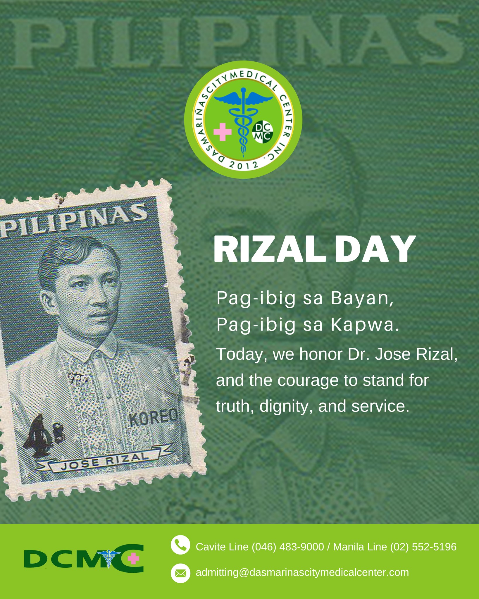 Dasmariñas - Ngayong Rizal Day, inaalala natin si Dr. Jose Rizal—hindi ...