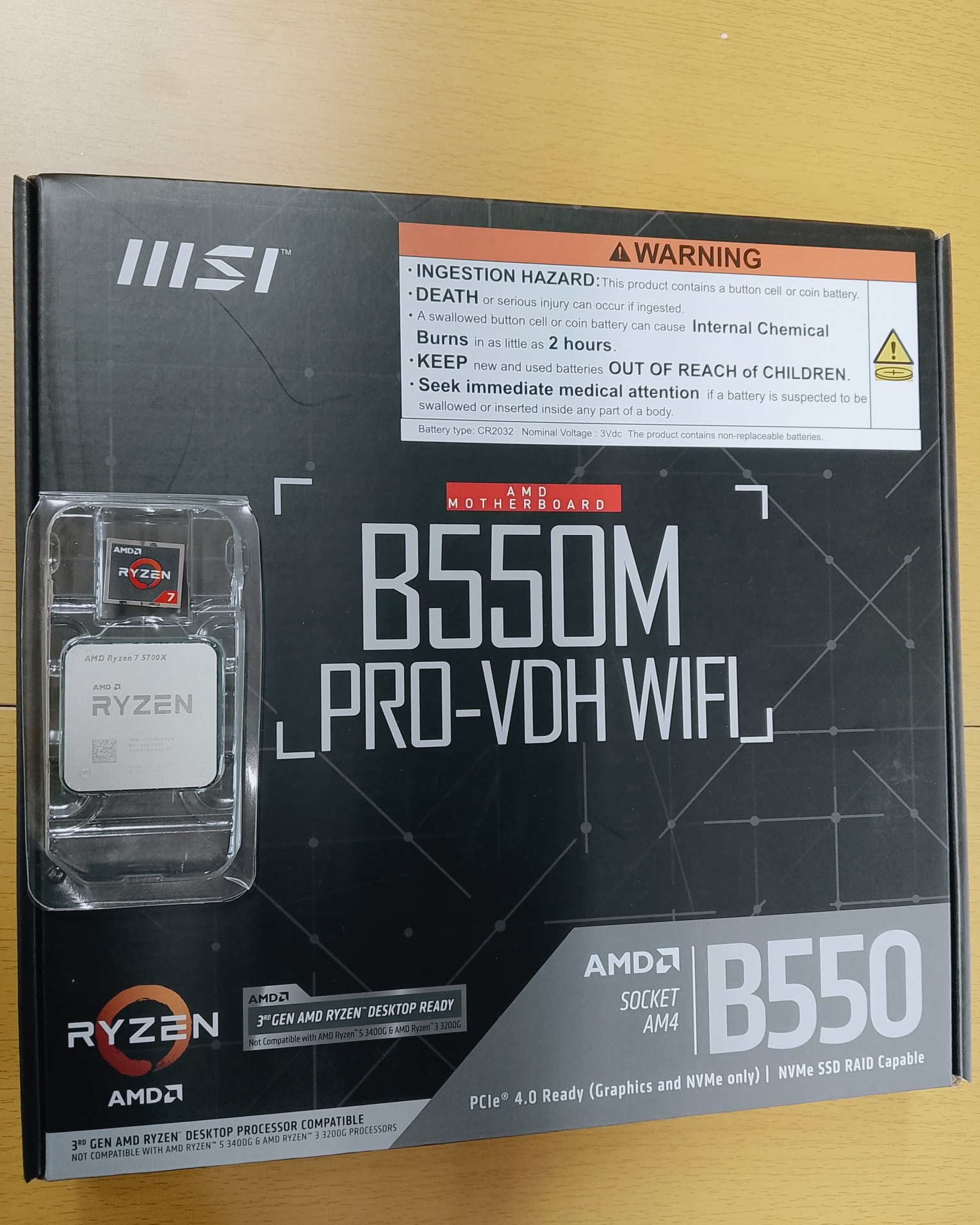 ▶️AMD Ryzen 7 5700X Tray + MSI B550M Pro VDH Wifi Bundle ‎ ‎Mode 