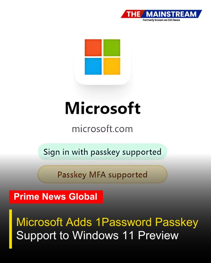 The Mainstream - Microsoft has added support for 1Password passkeys in ...