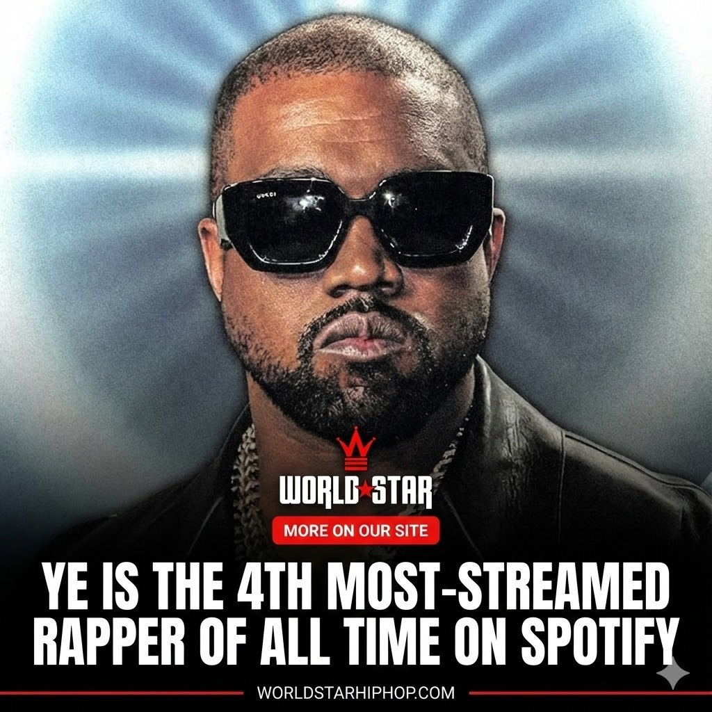 Worldstar - Ye is officially the 4th most-streamed rapper of ALL TIME ...