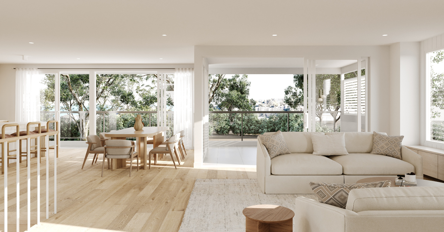 Hall - Freshwater House by Hall & Hart. An interior render of the main ...