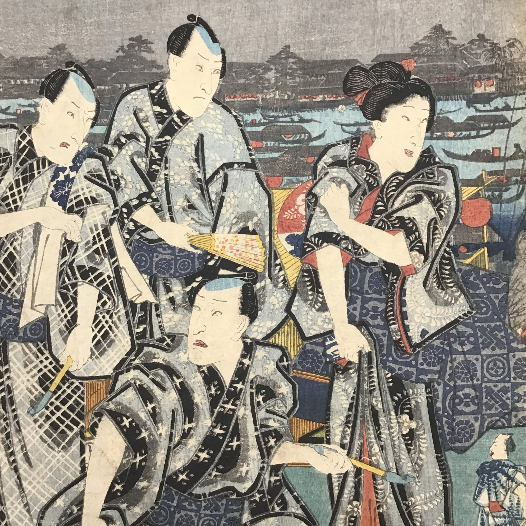 Featured item- 豊国三代「両国夕納涼之図」 6枚続 弘化-嘉永期(1847
