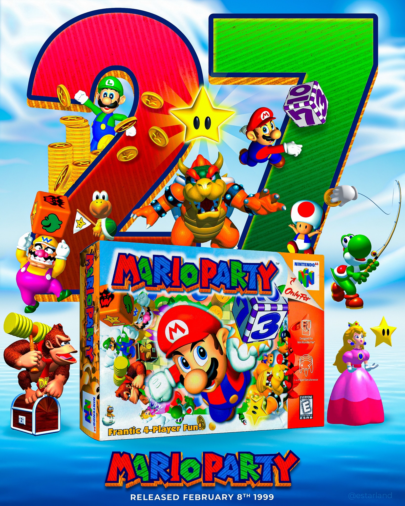 Today is the 27th anniversary of Mario Party! 🎲