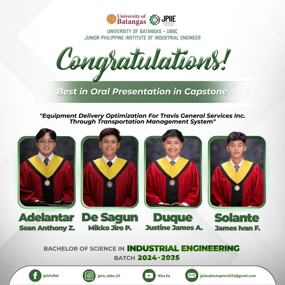 Junior Philippine Institute of Industrial Engineers - UBBC Chapter ...