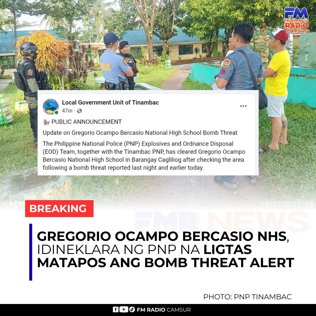 FM - Update⏸️ Bomb Threat sa Gregorio Ocampo Bercasio National High ...