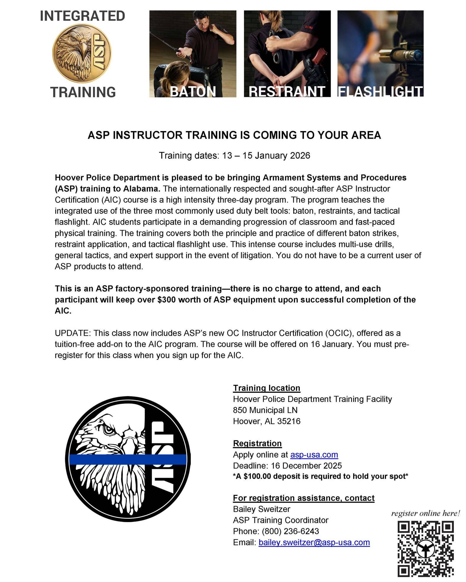ASP - ASP's legendary tuition free law enforcement training is coming ...