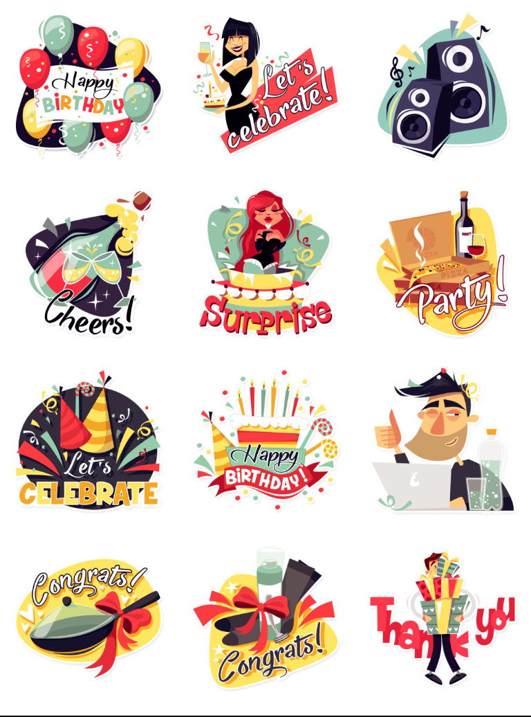 StickerPoke - Celebrate sticker pack is now available. Lets celebrate ...