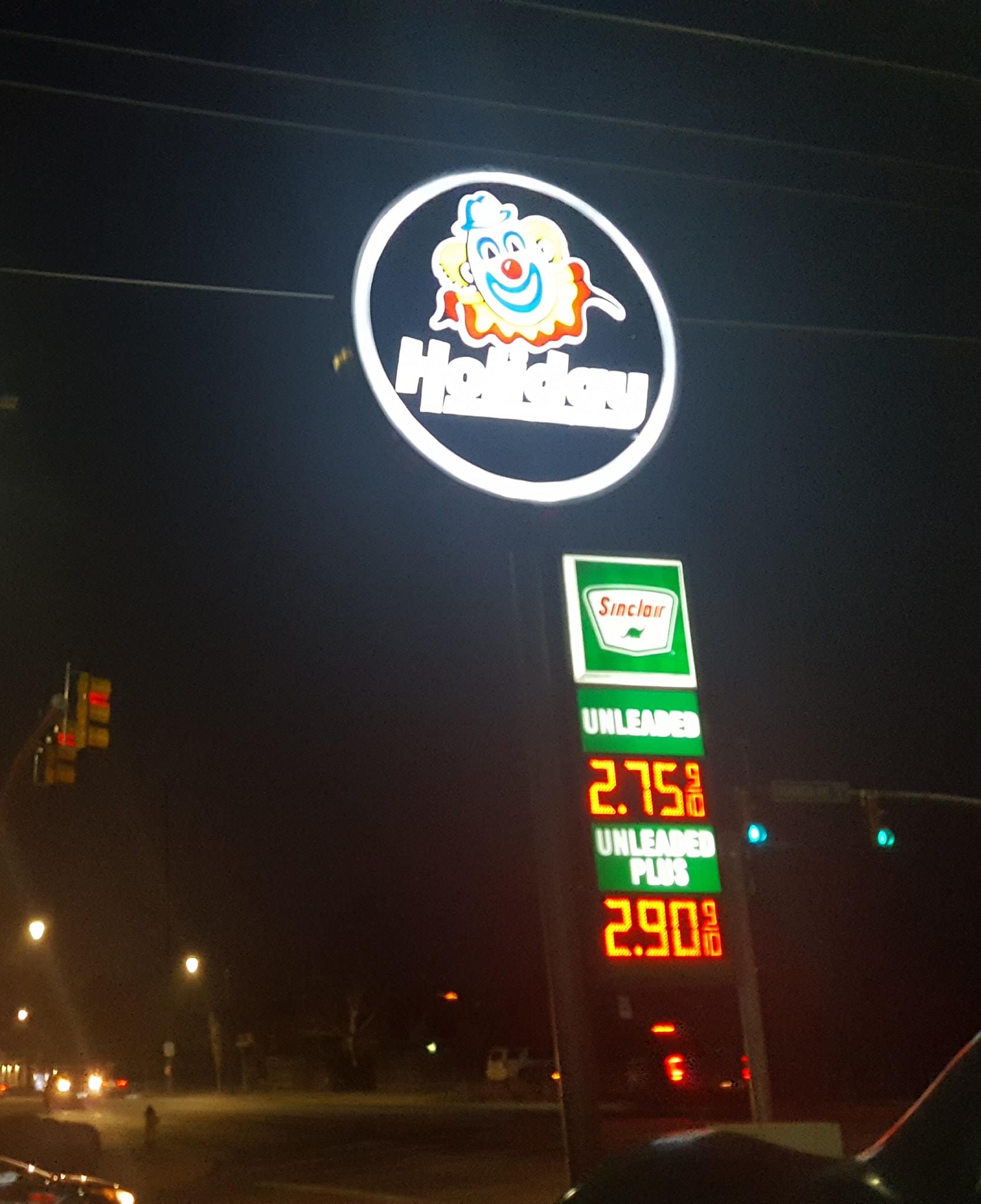 Got Fuel Tonight from my favorite Holiday Oil Store... Look what this clown  wants for gasoline... $2.75 on the East side of Salt Lake City, Utah. How  much are you paying and