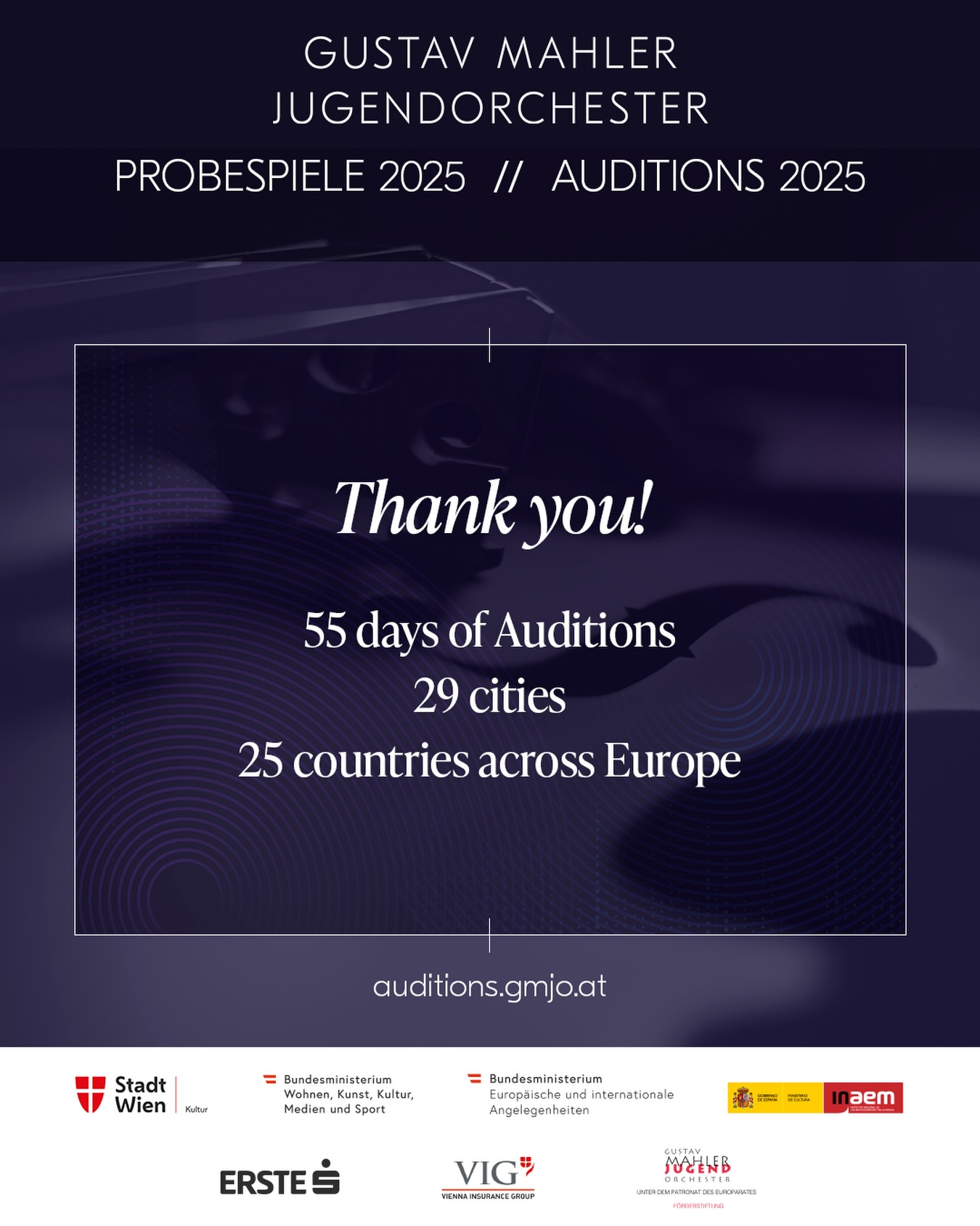 The GMJO 2025 auditions... - Gustav Mahler Jugendorchester | Facebook