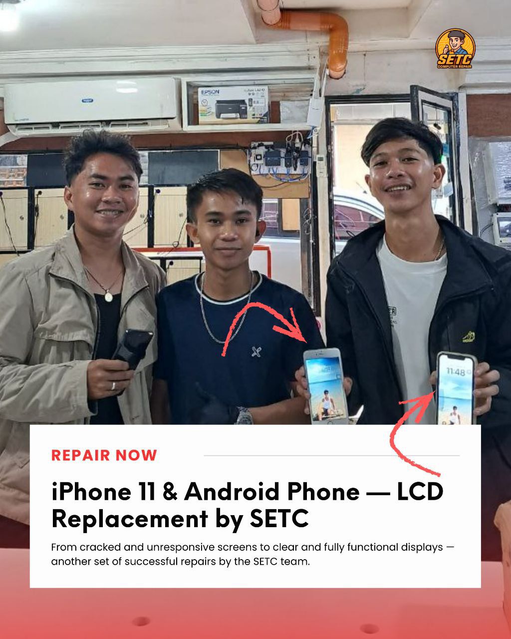 SETC - iPhone 11 & Android Phone — LCD Replacement by SETC From cracked ...