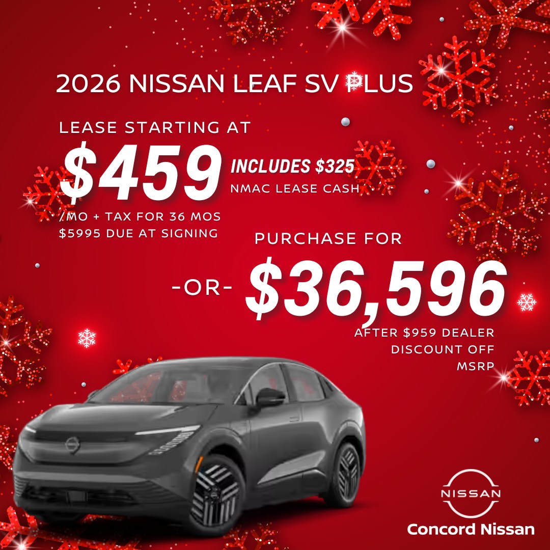 Concord Nissan - 🎄 Plug‑in and go: Lease the 2026 Nissan... | Facebook