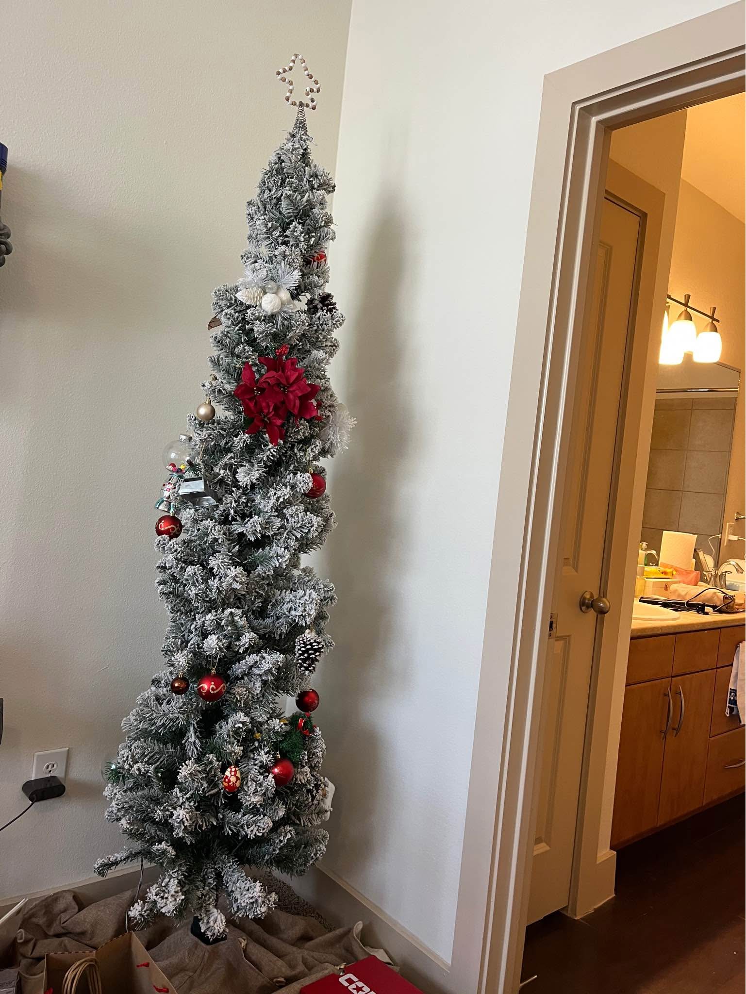 Thin Christmas tree with some ornaments - Christmas Trees - San Antonio ...