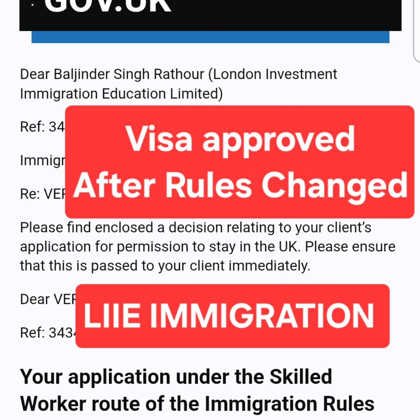 LIIE - Visa approved after rules changed on 9th April 2025. For ...