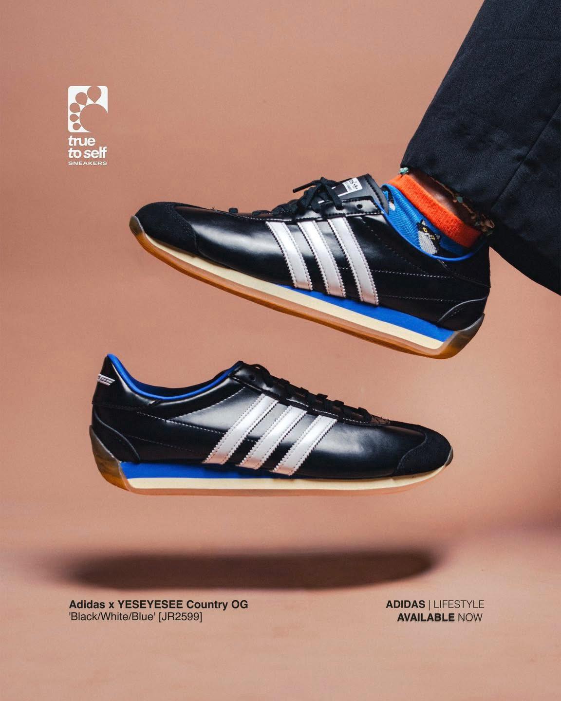 adidas Adidas x YESEYESEE Country OG 'Black/White/Blue' [JR2599