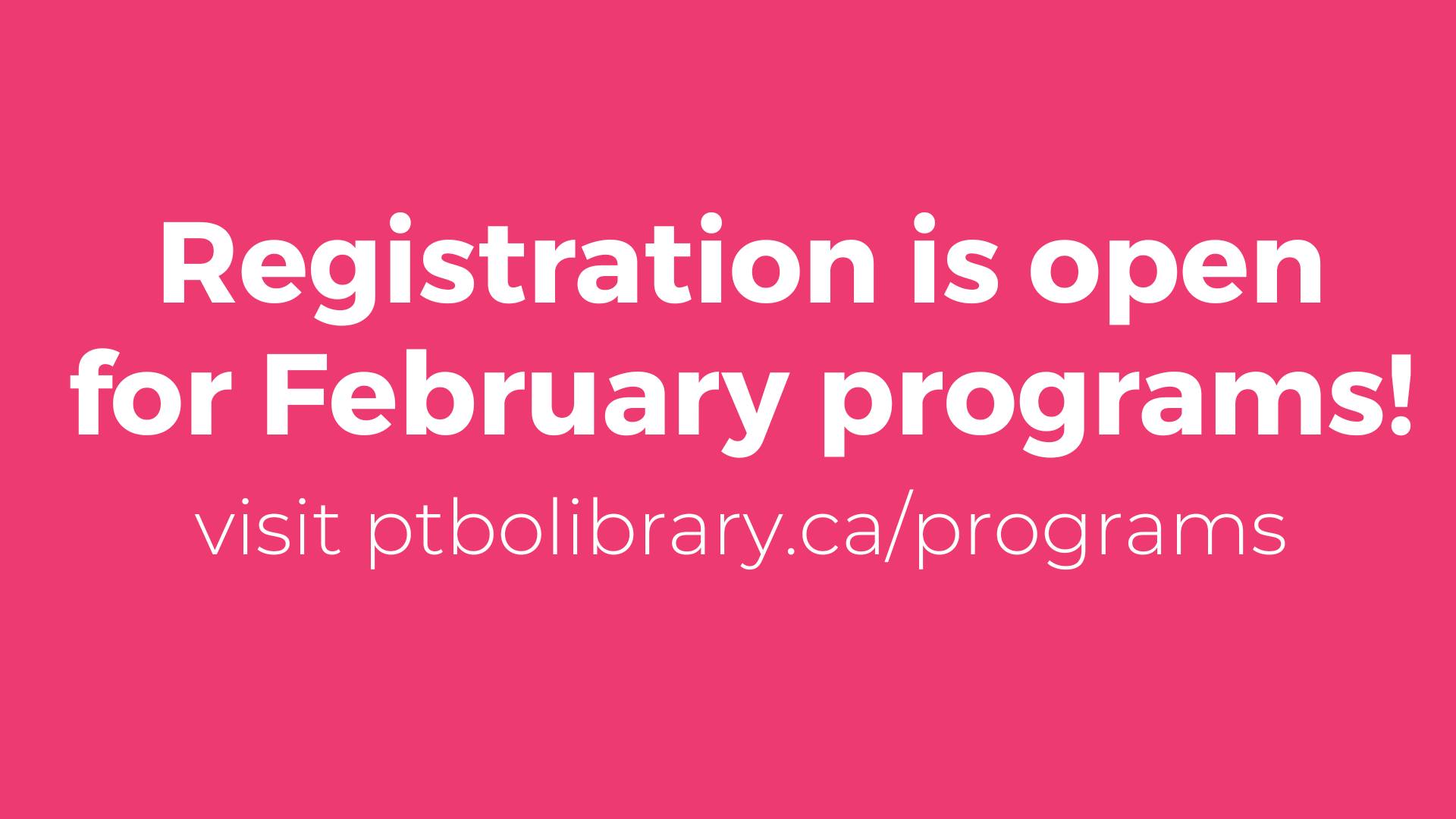 📣 February program... - Peterborough Public Library | Facebook