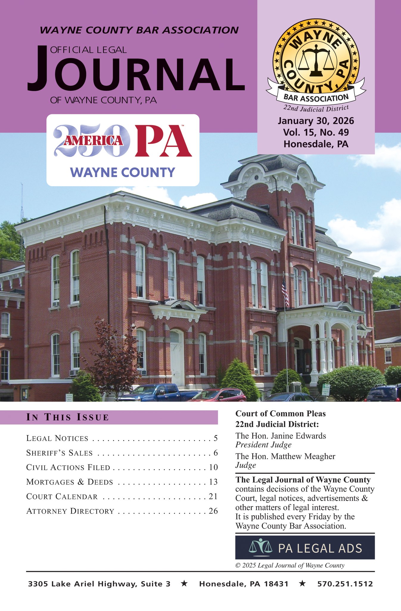 Wayne - NEW EDITION AVAILABLE! WEEKLY Estate notices, sheriff sales ...