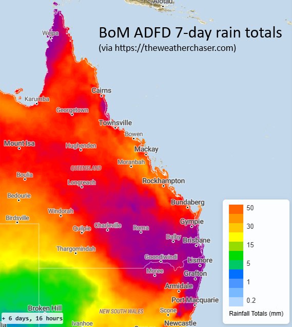 South - The BoM ADFD (a BoM database generated by multiple models and ...