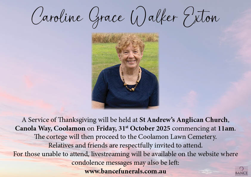 Bance - EXTON Caroline Grace Walker Due to a tragic accident on Tuesday ...
