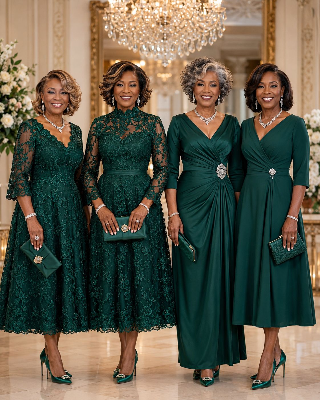 emerald green vs forest green dress Comparison Purple Multi