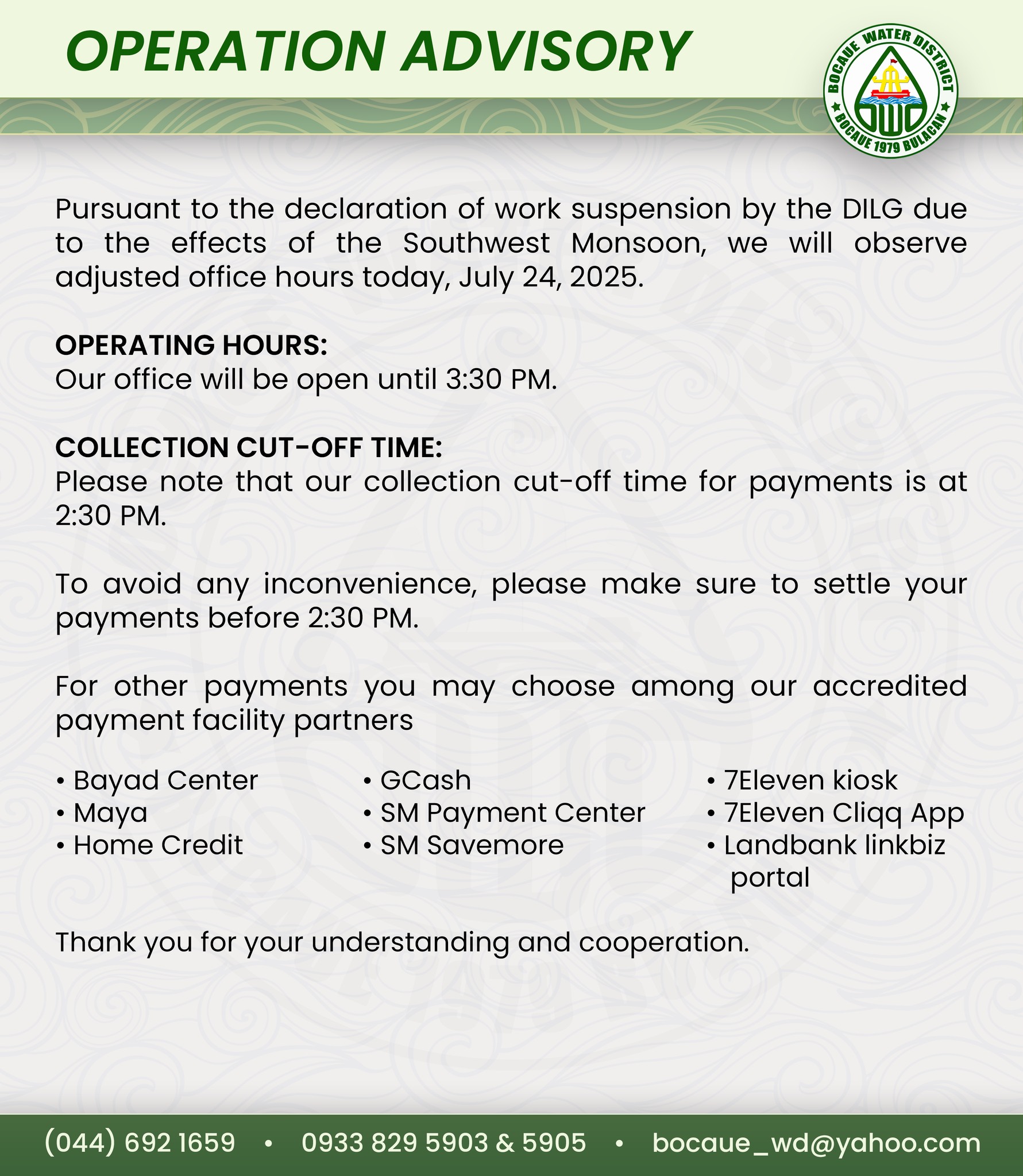 Bocaue - Pursuant to the declaration of work suspension by the DILG due ...