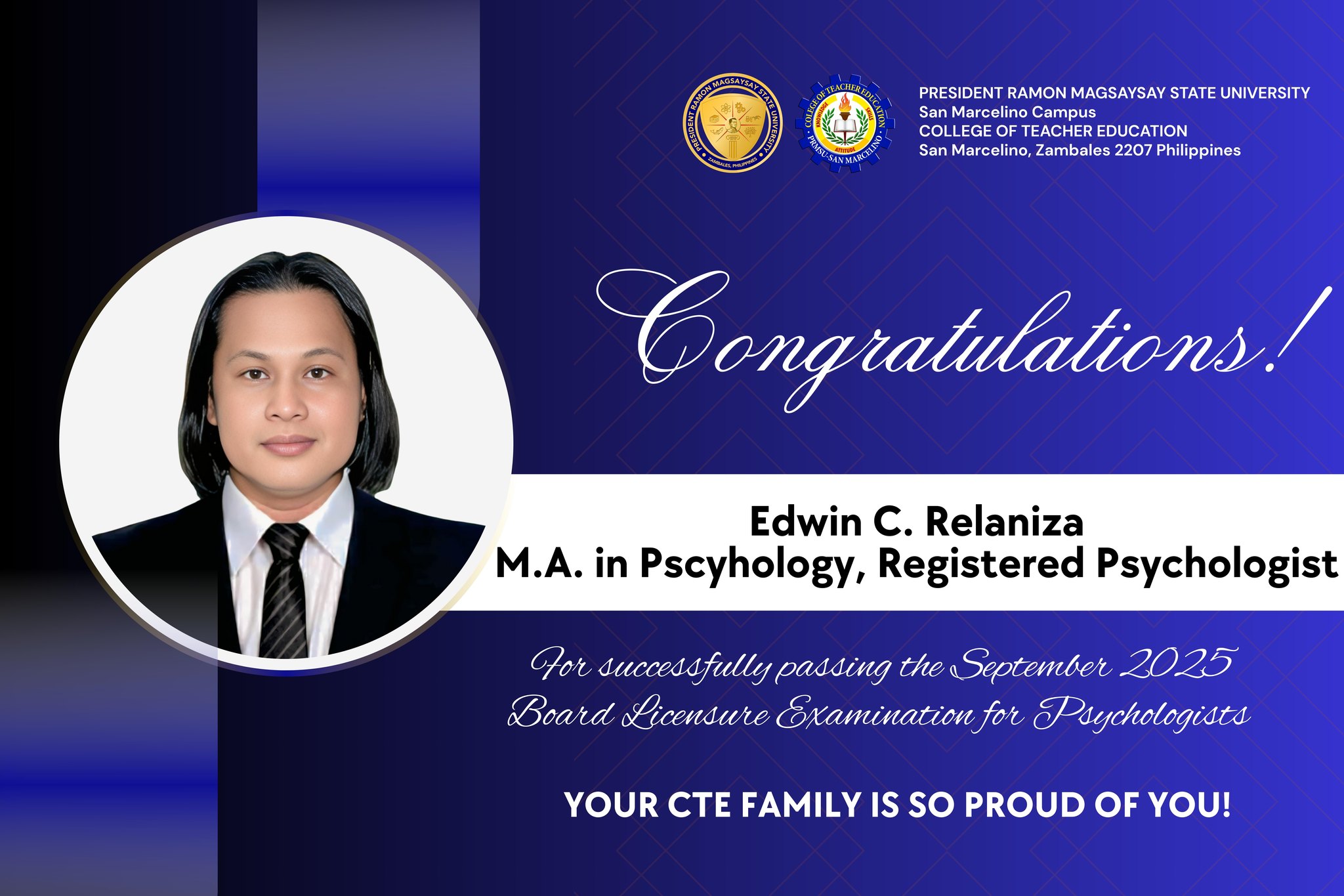 CONGRATU... - PRMSU San Marcelino College of Teacher Education | Facebook