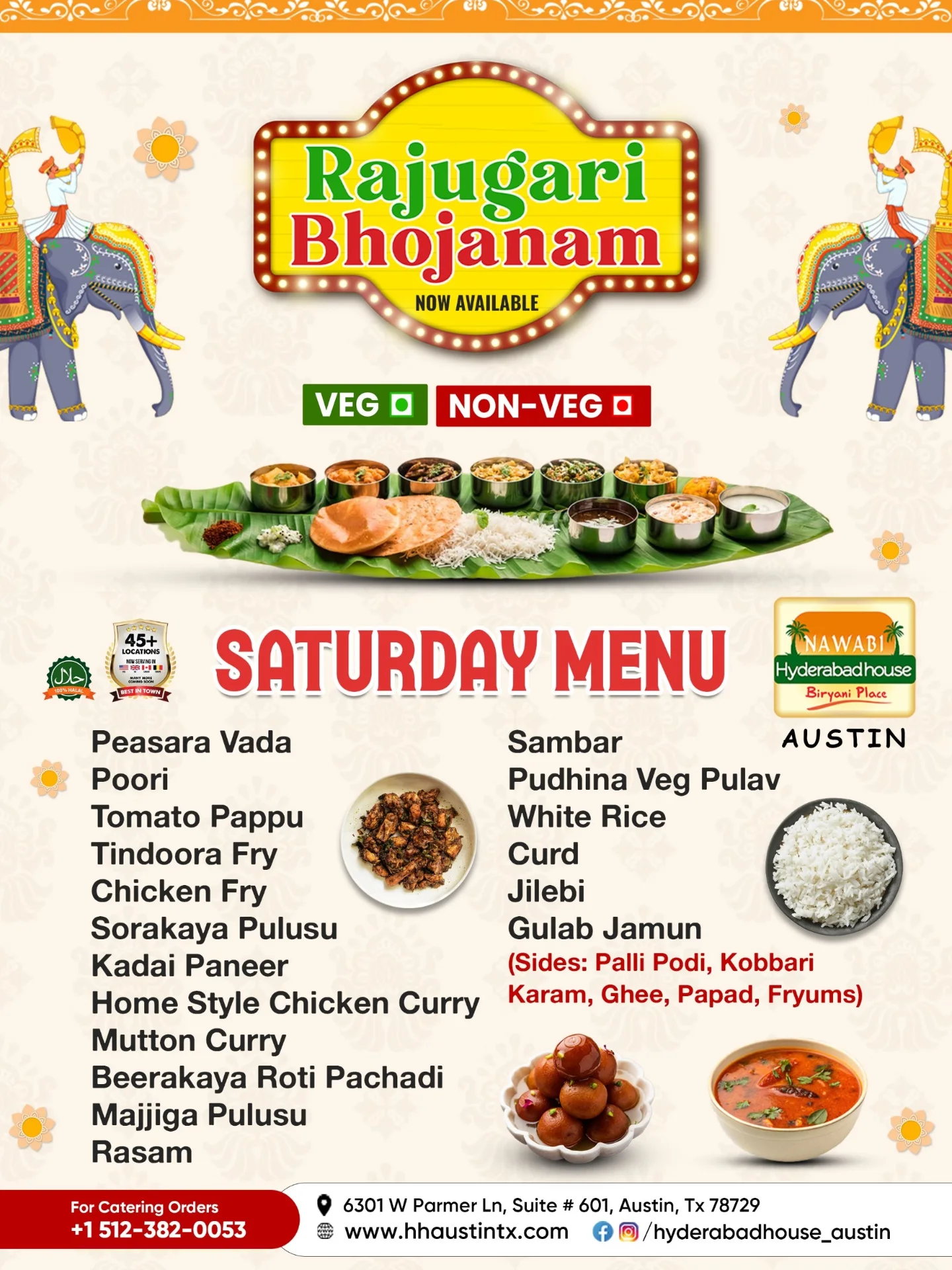 👑 Rajugari Bhojanam – Weekend... - Hyderabad House Austin | Facebook