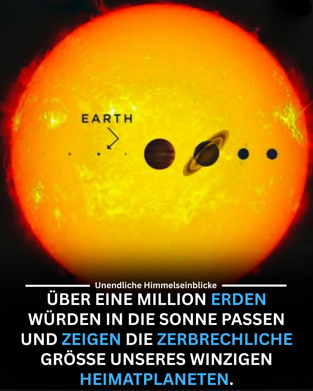 Unendliche - Denken wir, die Erde sei groß... Im Vergleich zur Sonne ...
