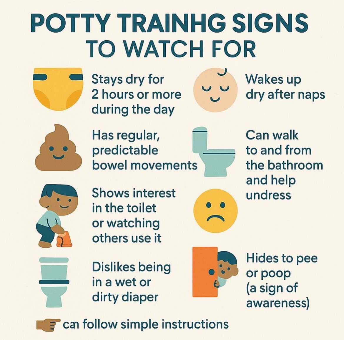 🌟 POTTY TRAINING SIGNS TO WATCH FOR... - Happy Days with LJC | Facebook