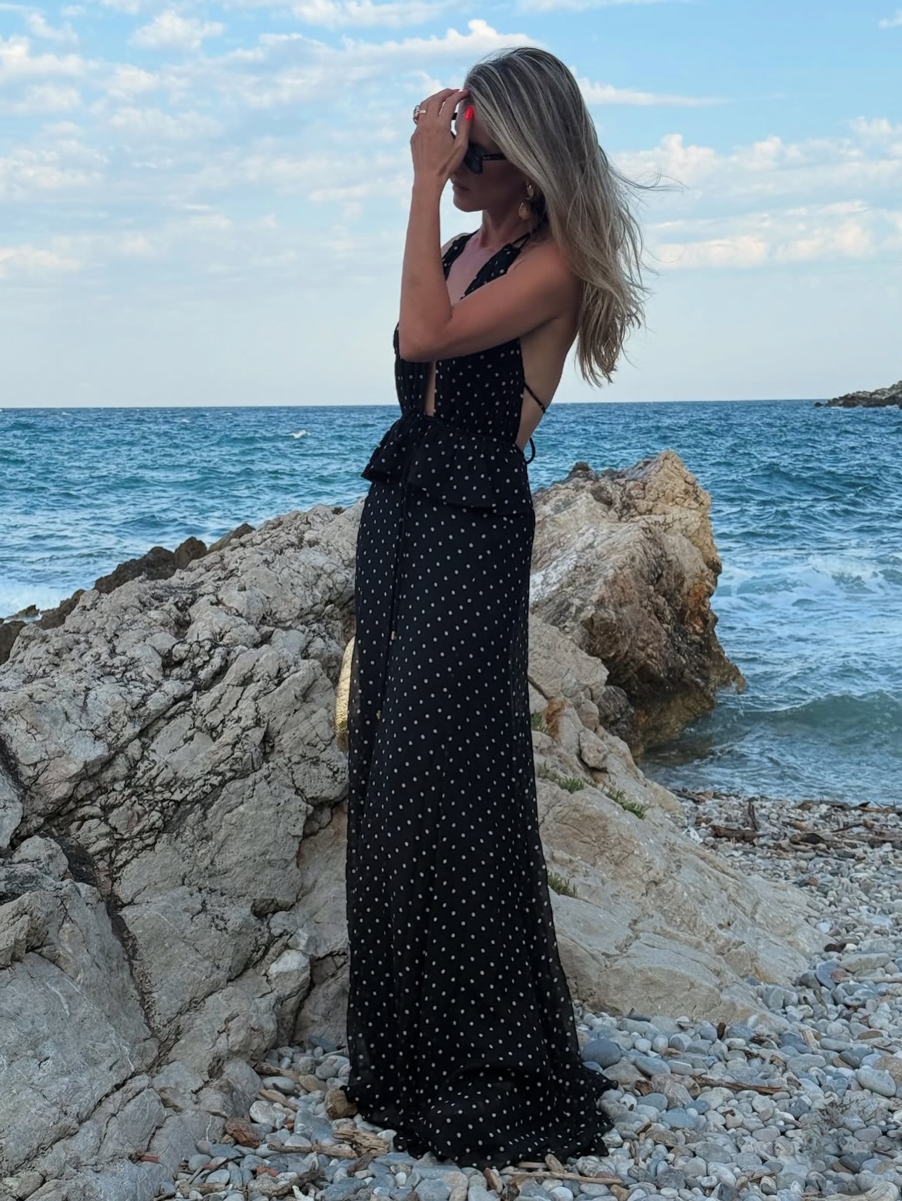 Our Asteria Maxi Dress in polka as seen on @la_yoyob www.chiclefrique.com