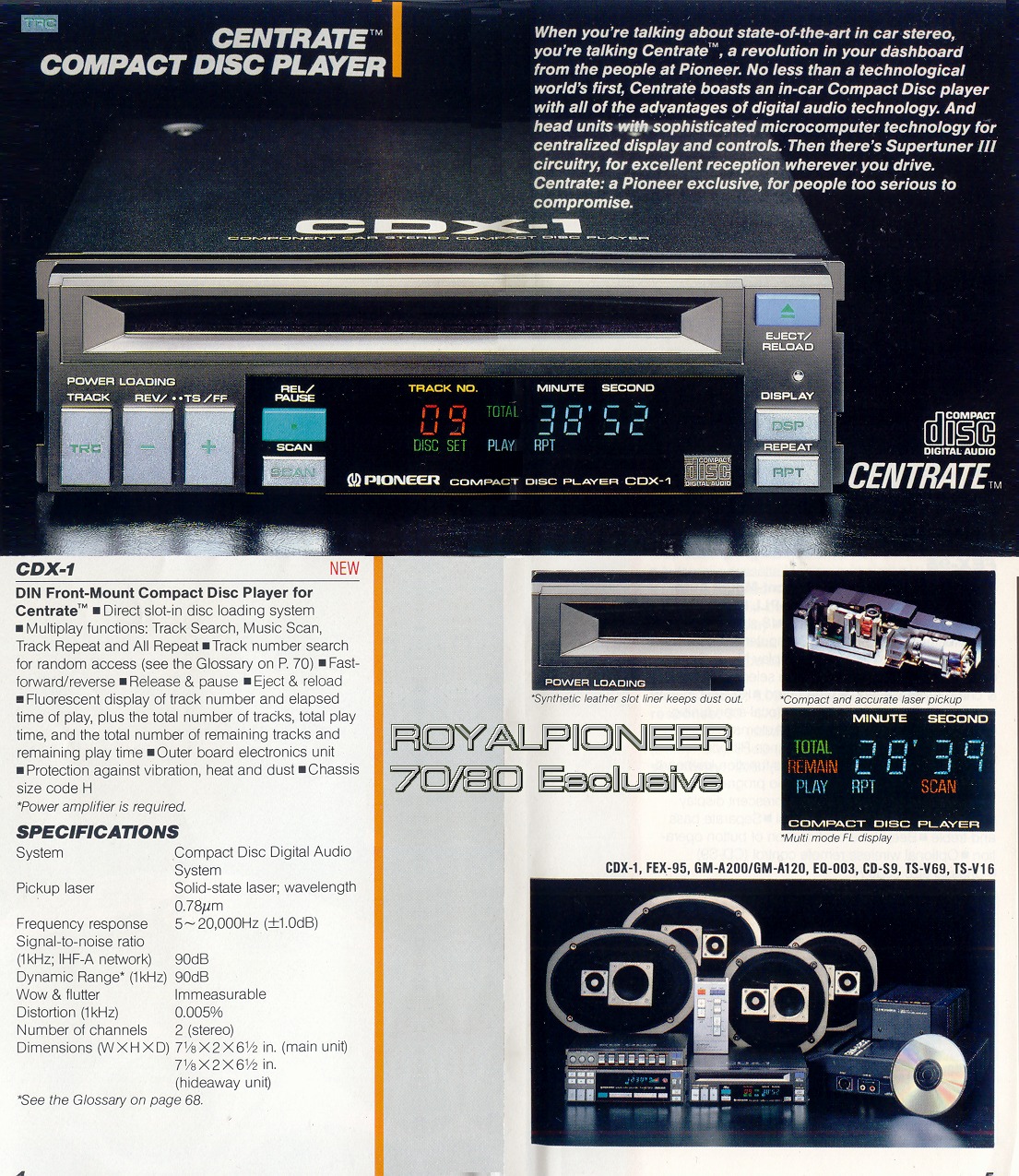 First car CD player in the world. Pioneer CDX-1 from 1984