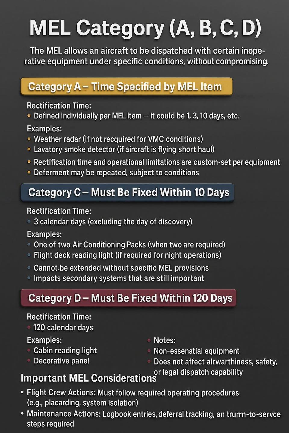 Aviation-knowledge - Understanding MEL Categories: A Guide for Aviation ...