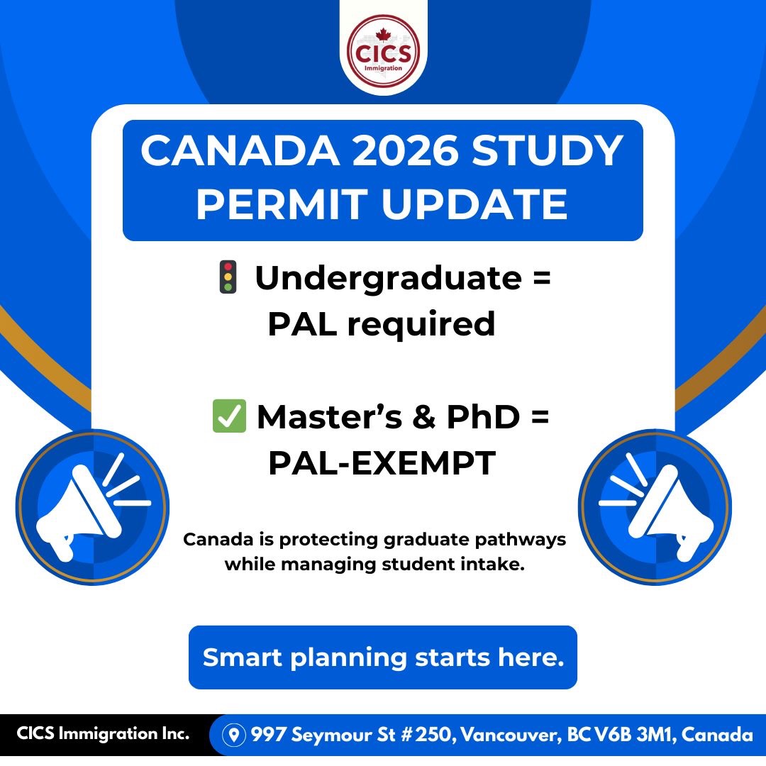 🎓 Canada’s 2026 study permit... - CICS - Canada Immigration | Facebook
