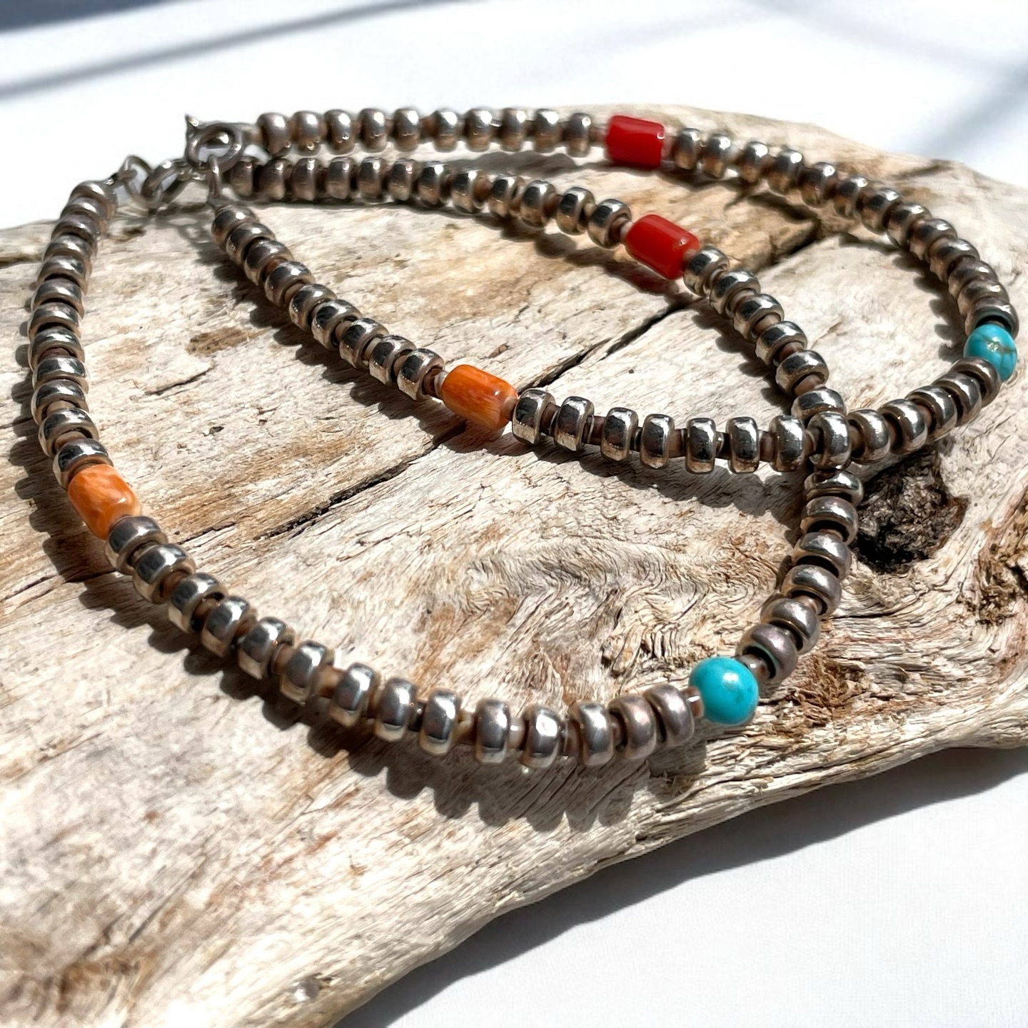 Online up date New Arrival Colina Yazzie (Navajo) silver beads