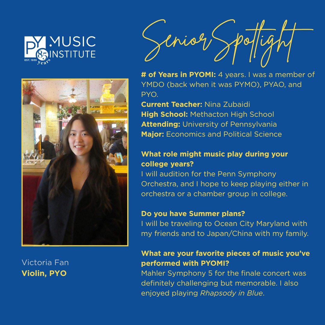 Congratulations, Victoria Fan, on... - PYO Music Institute | Facebook
