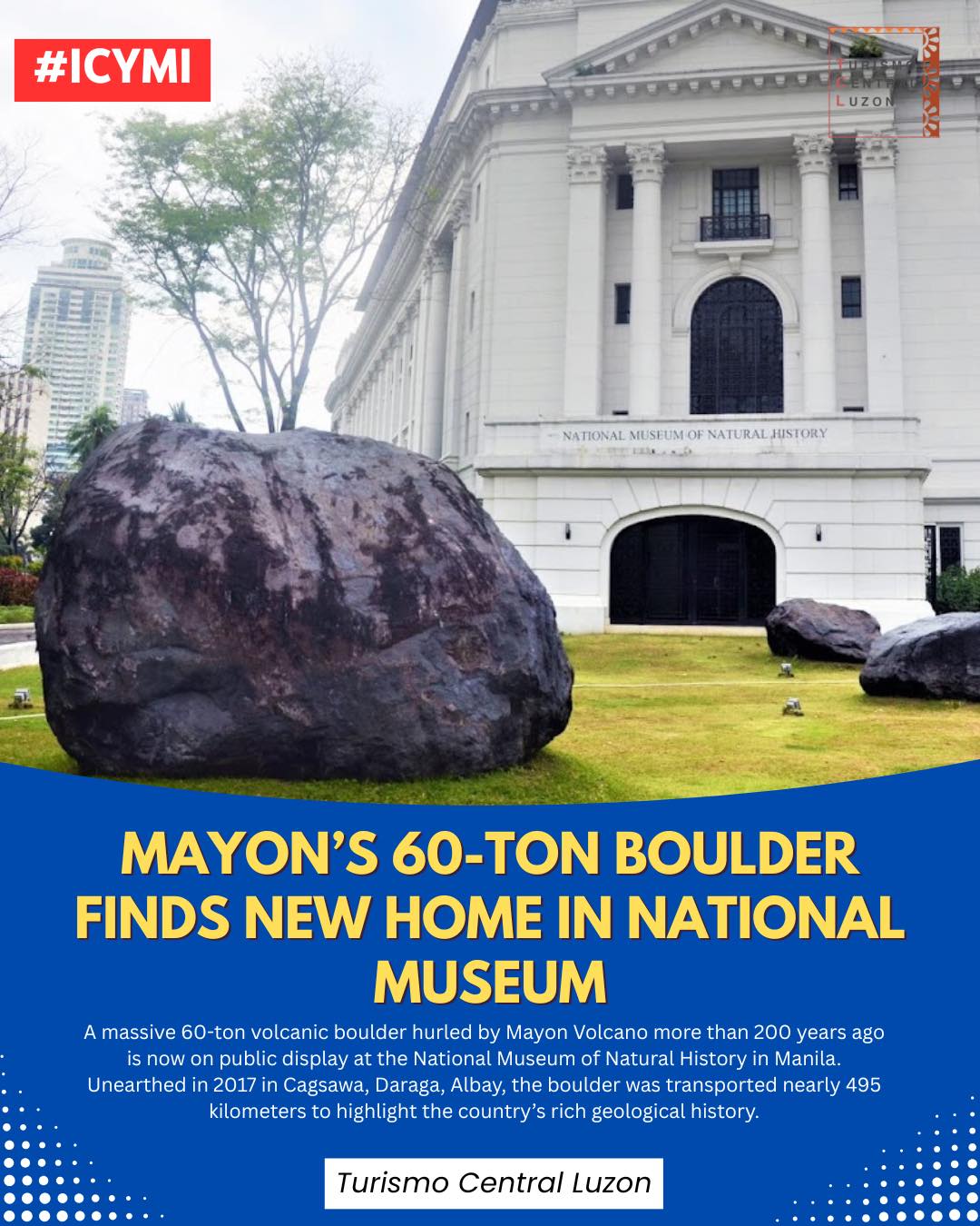 Turismo - Mayon’s 60-Ton Boulder Finds New Home In National Museum A ...