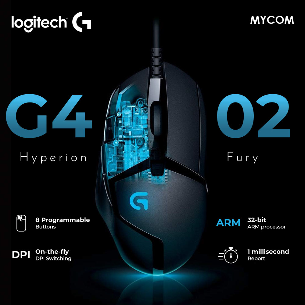 MY - Logitech G G402 Hyperion Fury Optical sensor featuring Logitech ...