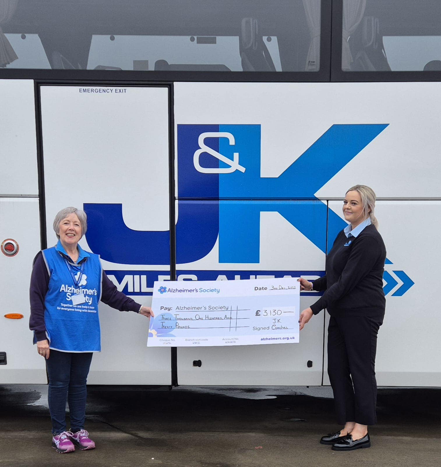 Alzheimer's - A huge thank you to J&K Coaches, who have raised an ...