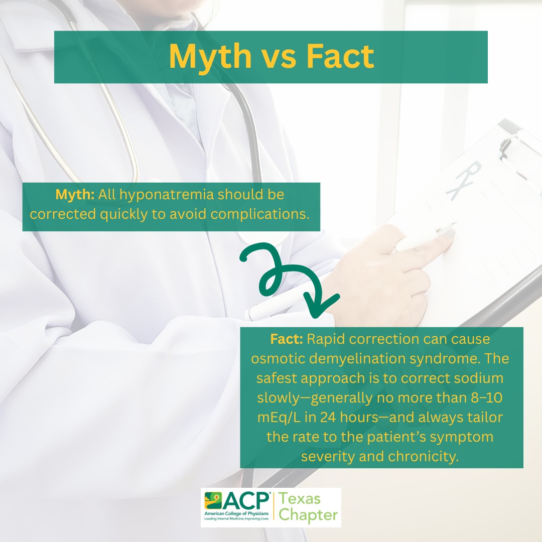 Texas - 🔍 Clinical Pearl: Hyponatremia MYTH: “All hyponatremia should ...