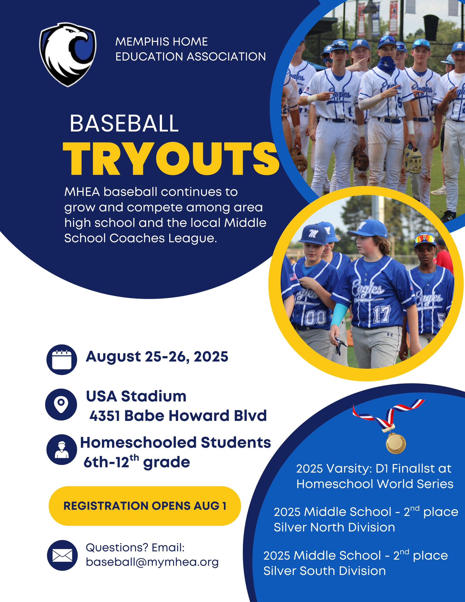 📣 ⚾️ 🦅 Tryout Dates!!! 🦅 ⚾️ 📣... - MHEA Eagles Baseball | Facebook