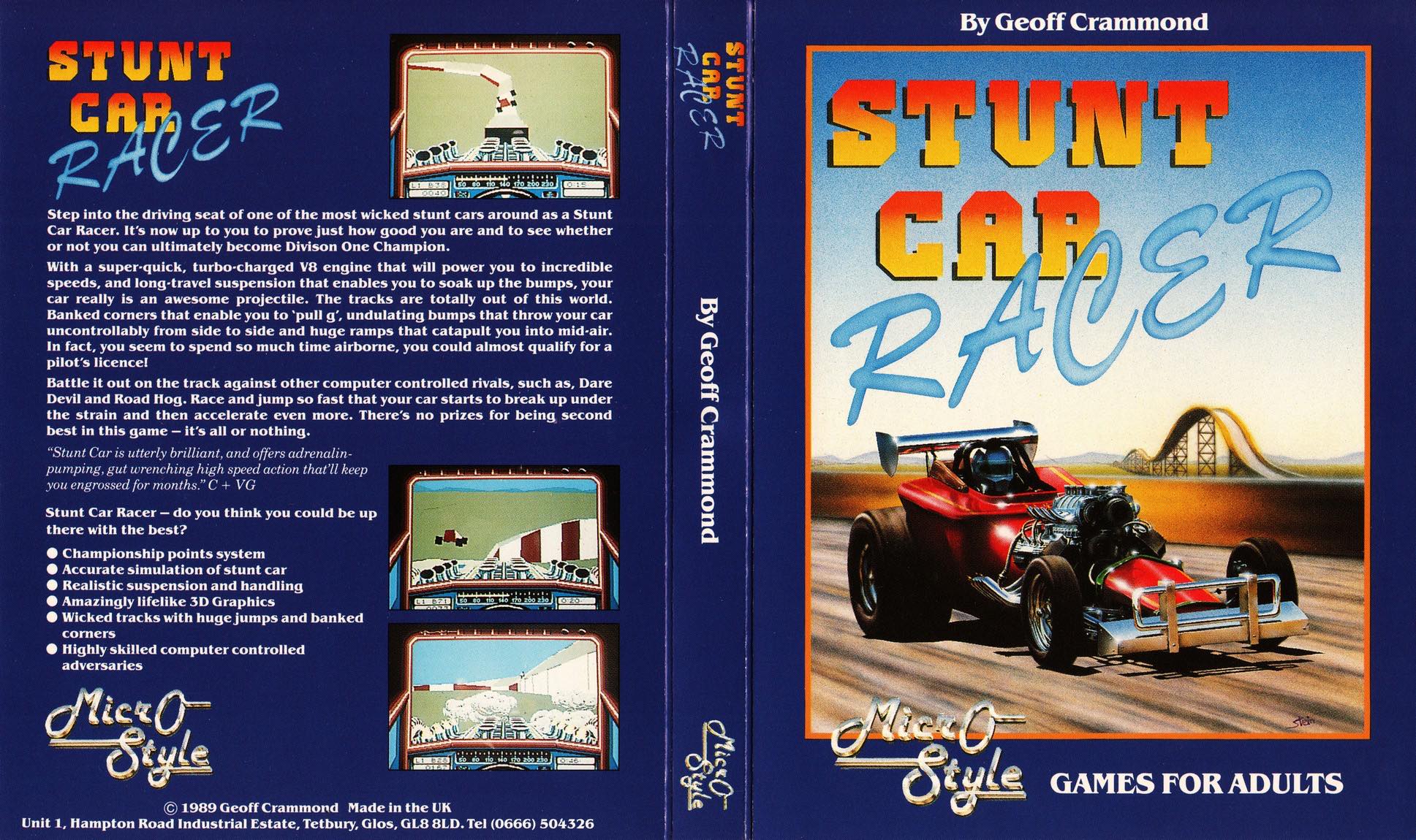 Dan様 Classic DOS racing game Stunts playable in browser with enhanced