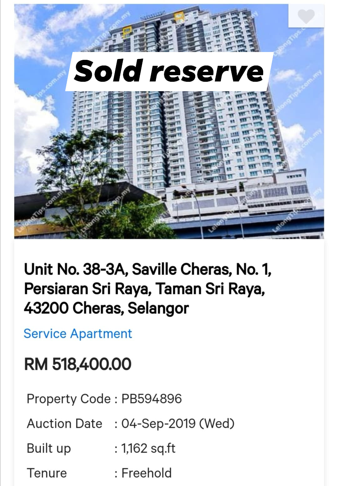 Selangor Auction Property Good Example To Grab Reserve Price If Next Round Sure Will Attract Lot Bidders 1 More Unit Coming Rm 570k You Know What Price U Shd Enter Dy 2