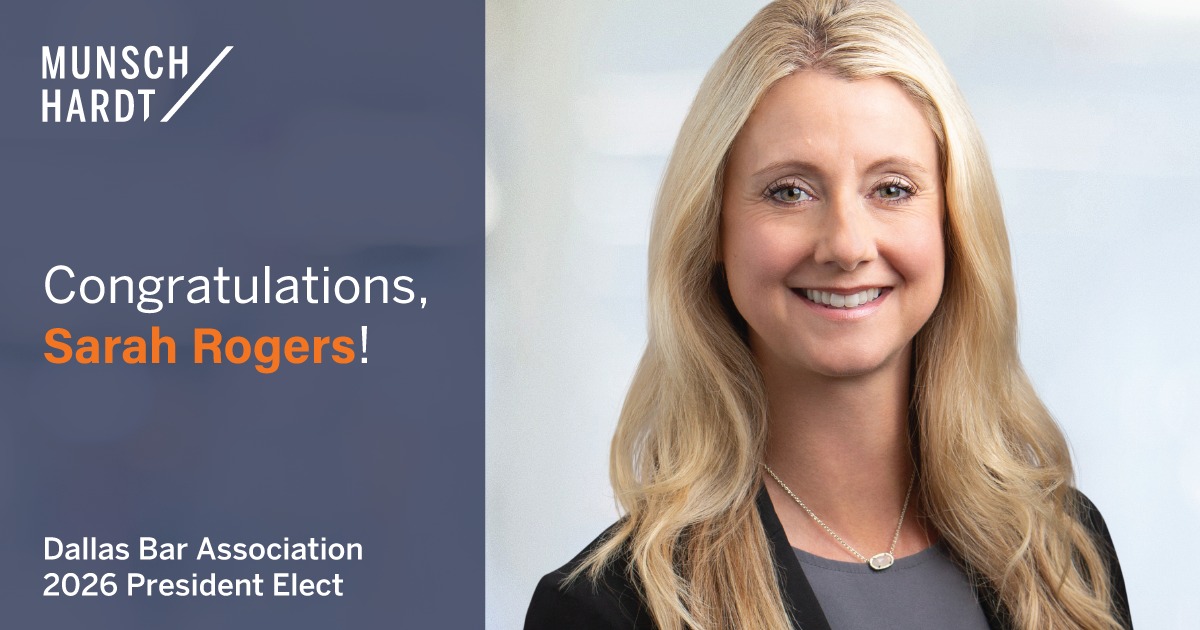 Munsch - Dallas Litigation Shareholder Sarah Rogers was recently ...