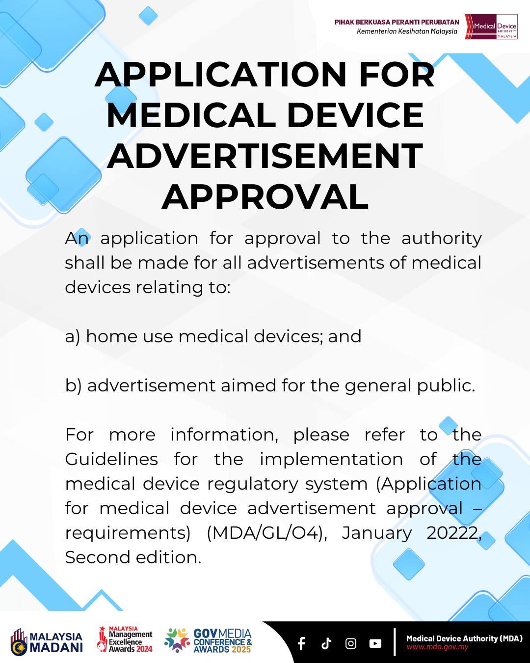 Medical - APPLICATION FOR MEDICAL DEVICE ADVERTISEMENT APPROVAL An ...